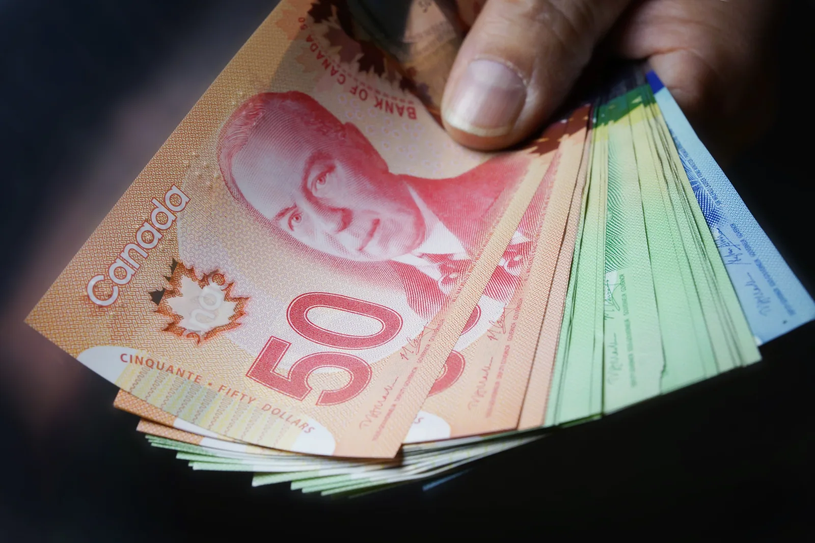 Canadian dollar banknotes representing a short-term installment loan
